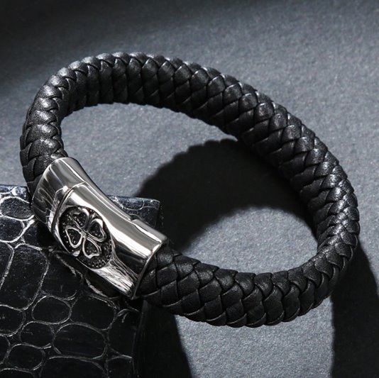 Bransoletka Męska Skórzana Koniczyna na Prezent