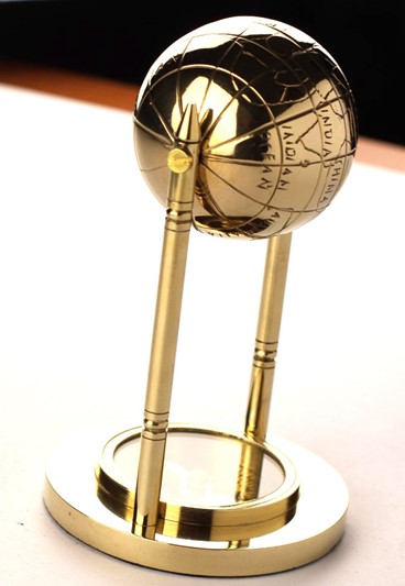 Globus Z Kompasem Mosiężne Metalowe Na Prezent