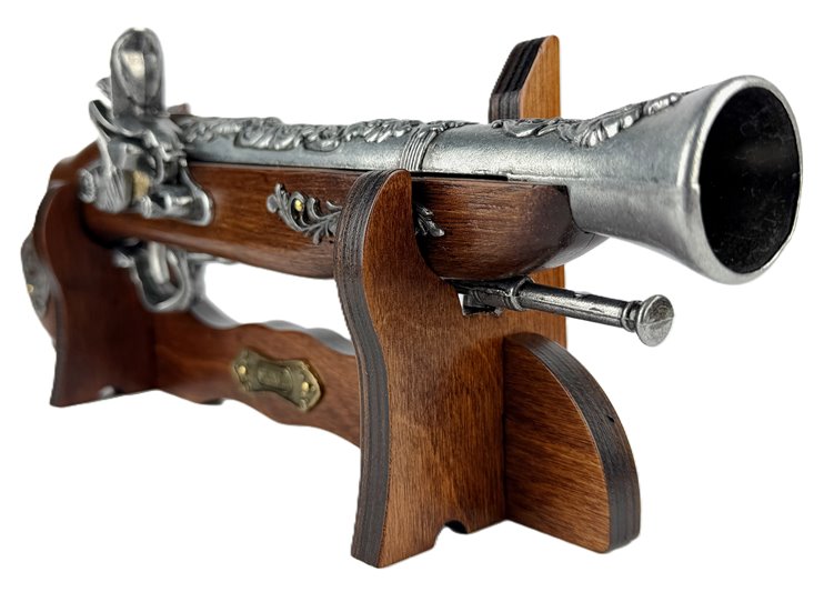 Pistolet Włoski Replika Na Stojaku Metal Drewno