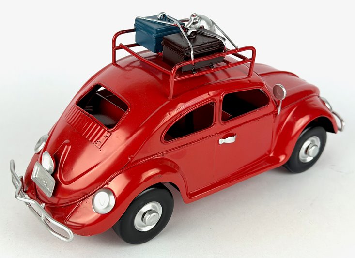 Metalowy model auto retro Garbus na Prezent RED