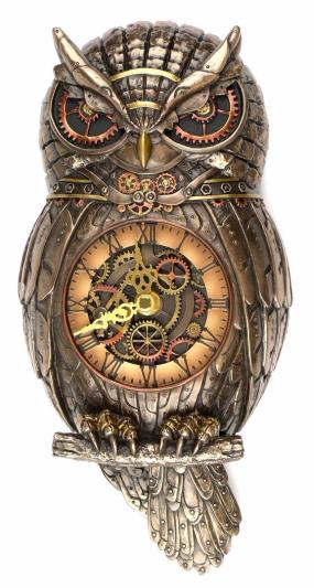 Sowa zegar ścienny Veronese Steampunk