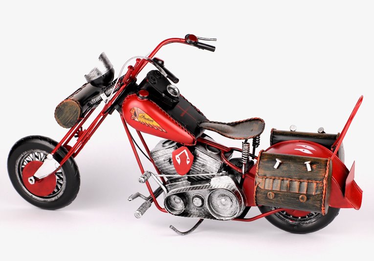 Metalowy model motocyklu retro motor