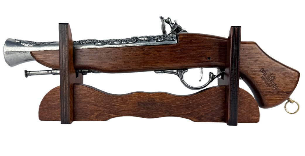 Pistolet Włoski Replika Na Stojaku Metal Drewno