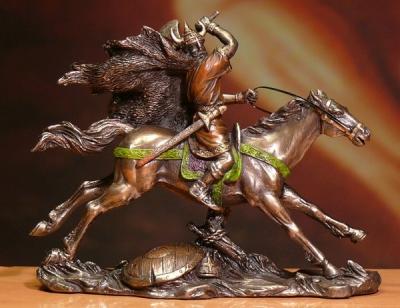 Figurka Wiking na koniu z toporem