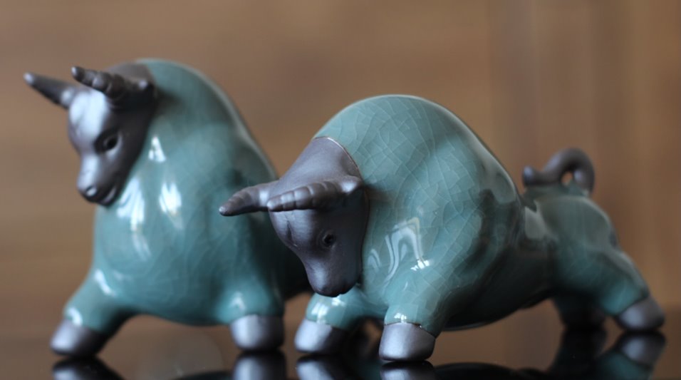 Byki dwa Ceramiczne Byczki na Prezent