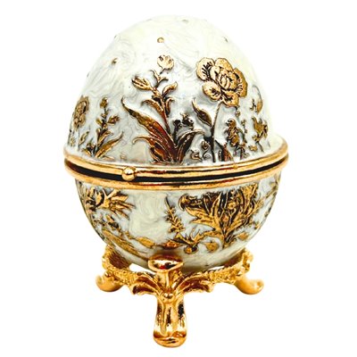Szkatułka Jajo Jajko Faberge Metalowe Na Prezent