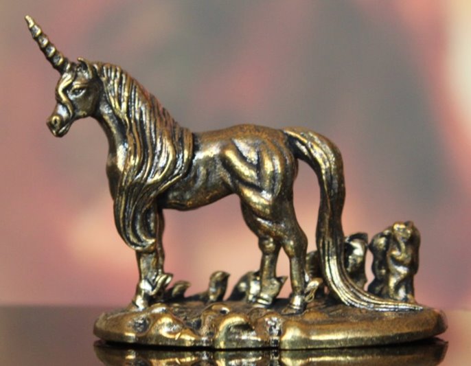 Mała figurka Jednorożec mosiężny na Prezent
