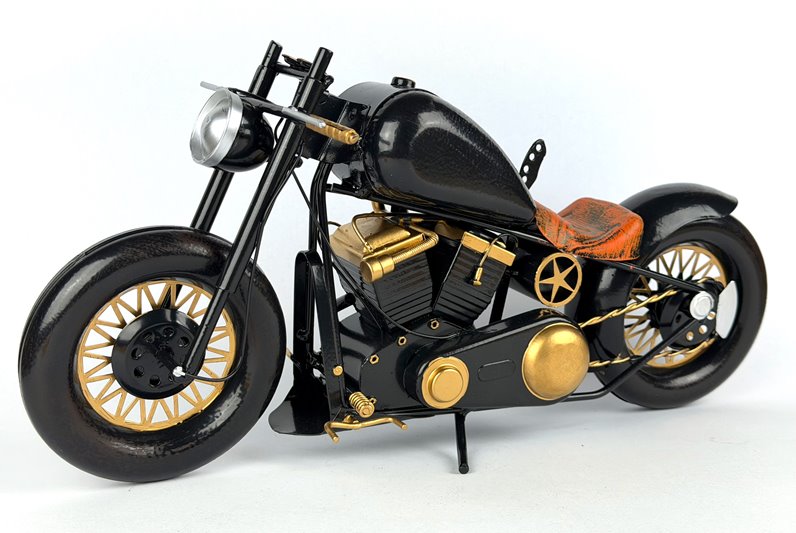 Duży Metalowy Model Motocykla Retro Harley Figurka