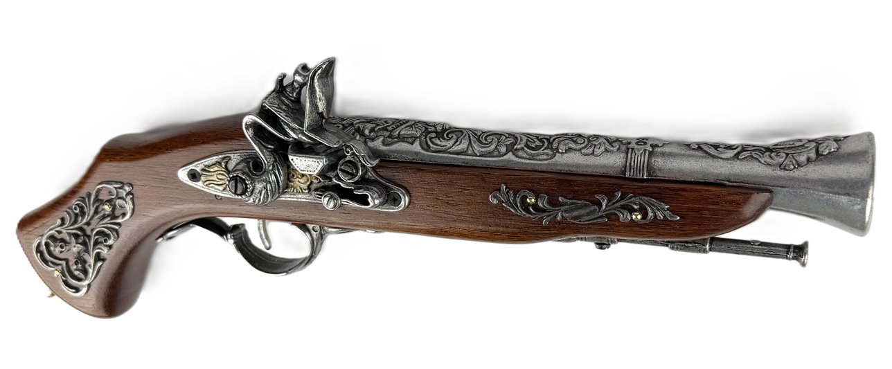 Pistolet Włoski Replika Na Stojaku Metal Drewno