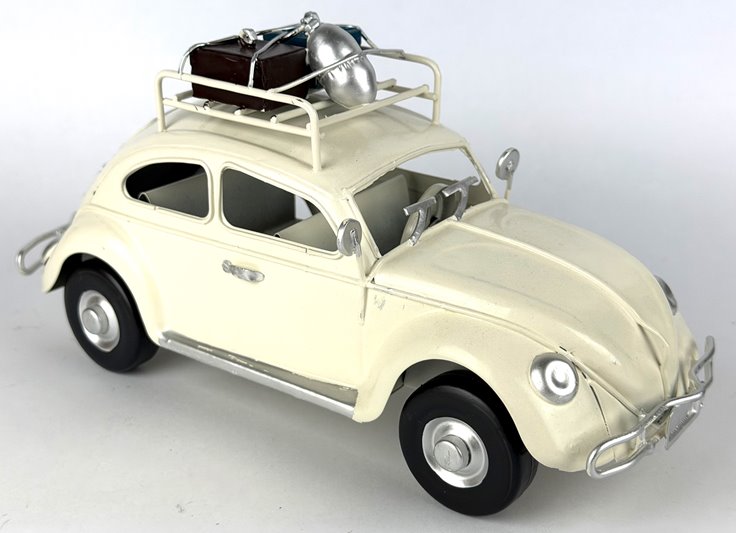 Metalowy model auto retro Garbus na Prezent Biały