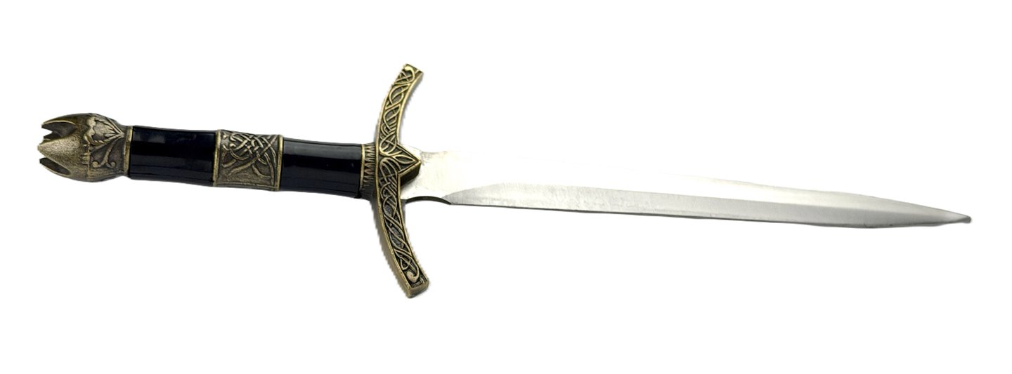 Sztylet Rycerski Z Pochwą Dekoracyjny Stalowy