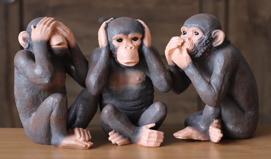 Duże Trzy mądre małpy małpki  idealne na prezent