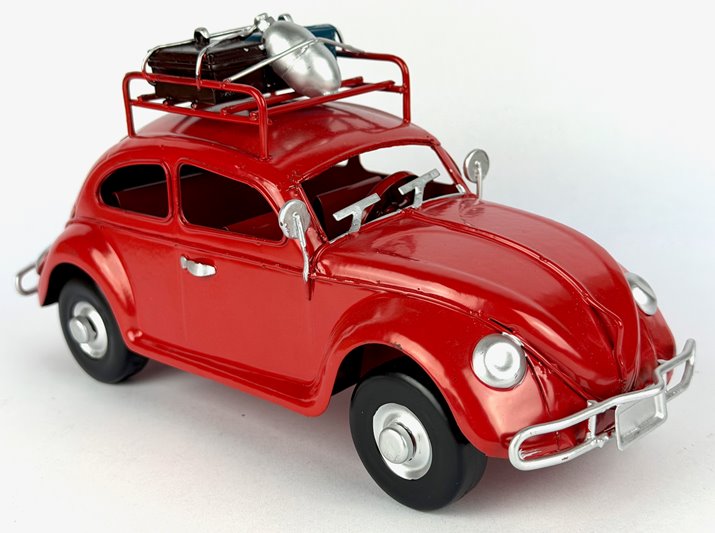 Metalowy model auto retro Garbus na Prezent RED
