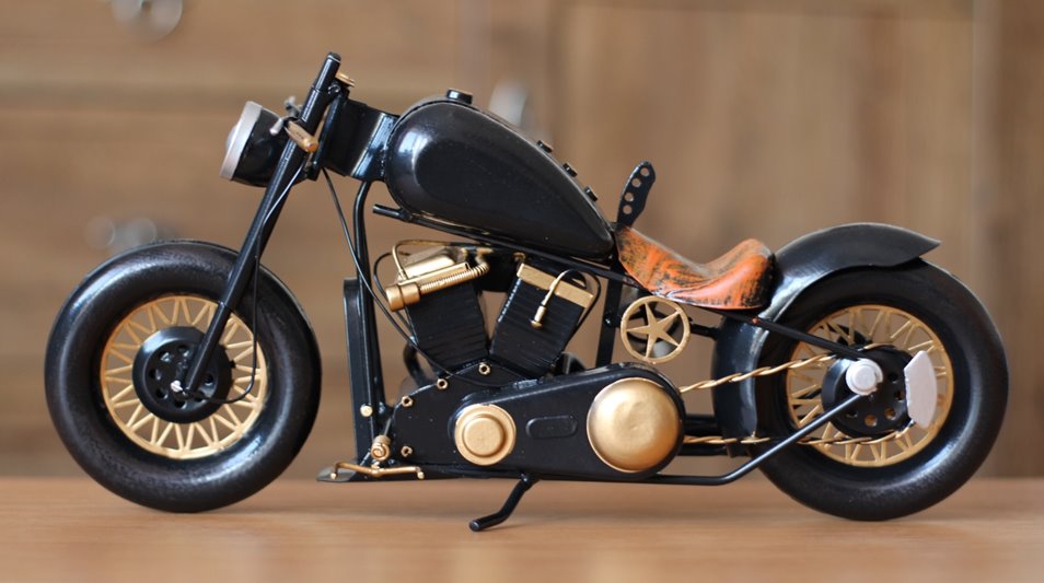 Duży Metalowy Model Motocykla Retro Harley Figurka