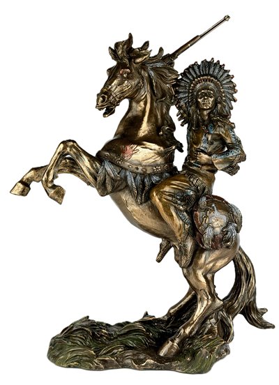 Figurka Indianin Wódz Siksów Na Koniu W Galopie