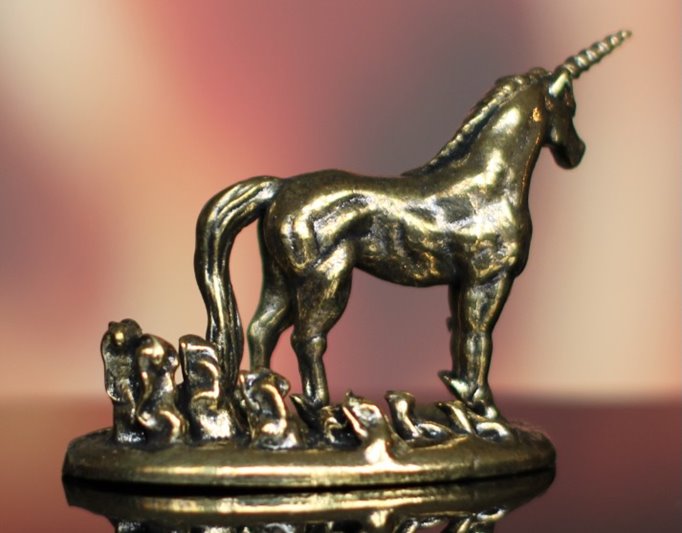 Mała figurka Jednorożec mosiężny na Prezent