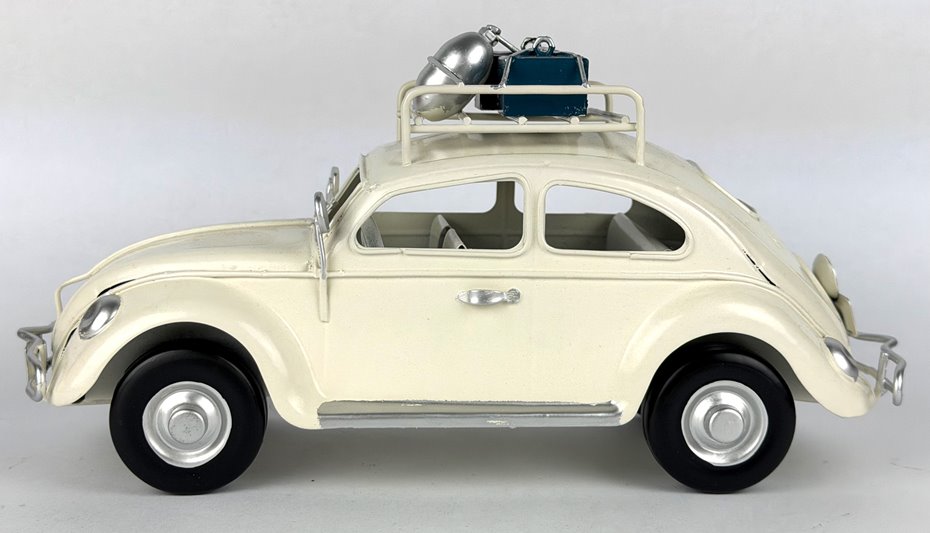 Metalowy model auto retro Garbus na Prezent Biały