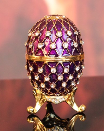 Szkatułka Jajo Jajko Faberge Metalowe Na Prezent