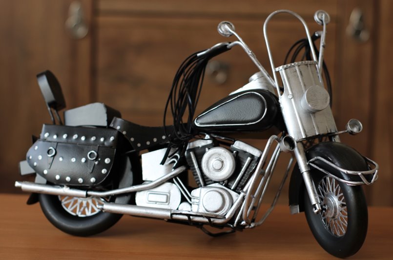 Duży Metalowy Model Motocykla Retro Harley Figurka