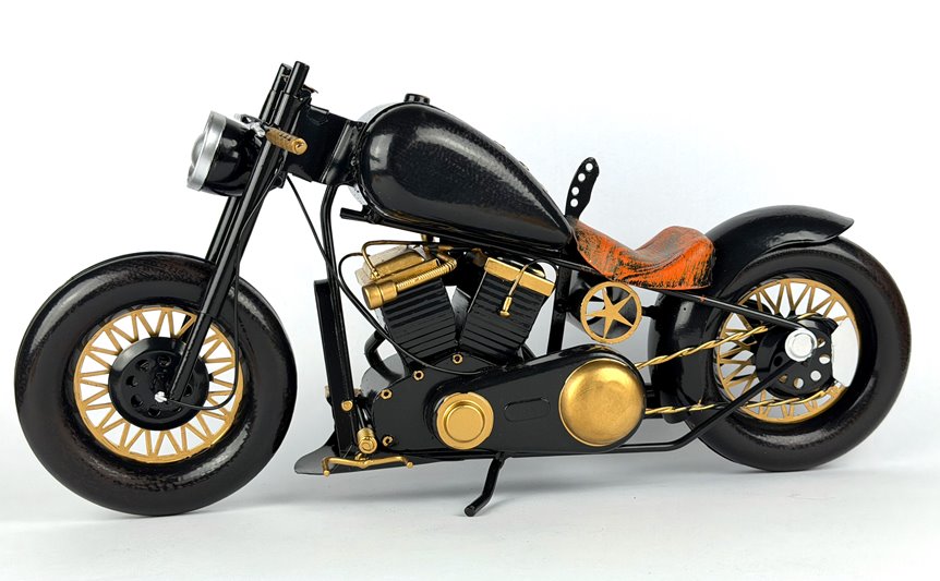 Duży Metalowy Model Motocykla Retro Harley Figurka