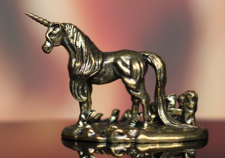 Mała figurka Jednorożec mosiężny na Prezent