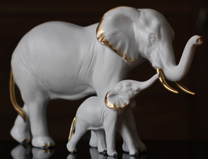 Słoń z małym słonikiem Słonik Prezent dla Matki