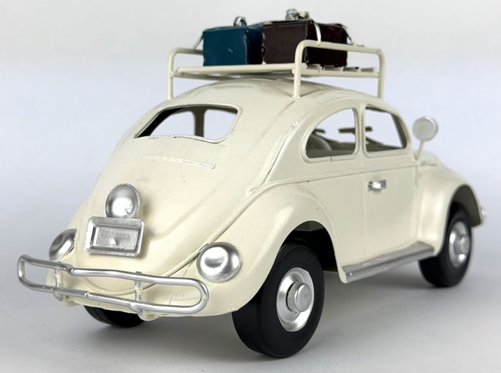 Metalowy model auto retro Garbus na Prezent Biały