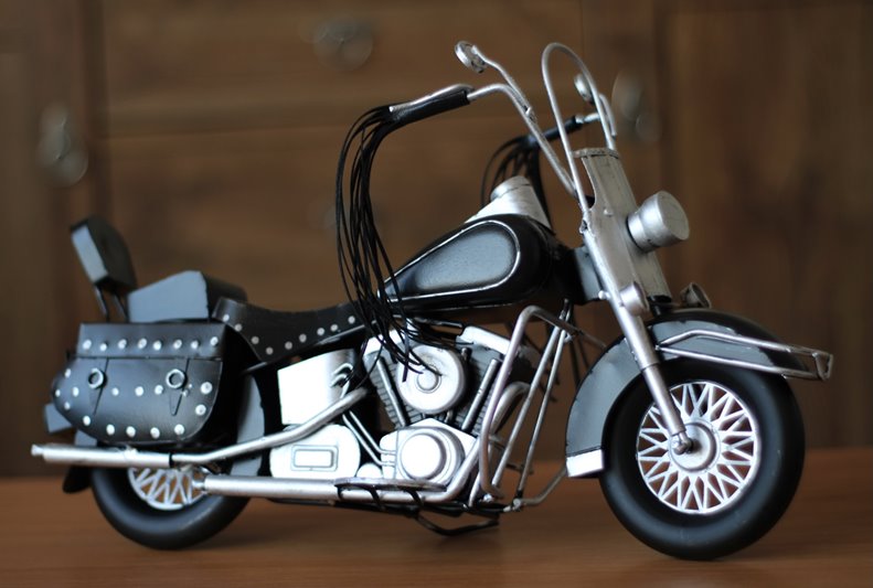 Duży Metalowy Model Motocykla Retro Harley Figurka