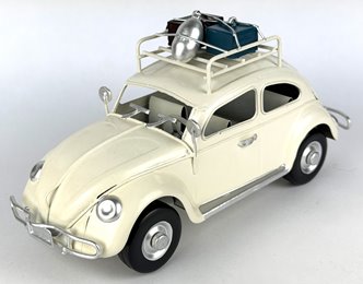 Metalowy model auto retro Garbus na Prezent Biały