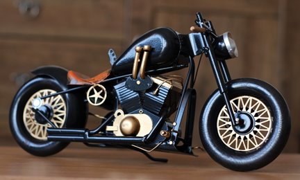 Duży Metalowy Model Motocykla Retro Harley Figurka