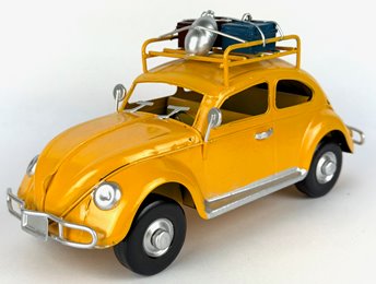 Metalowy model auto retro Garbus na Prezent Żółty