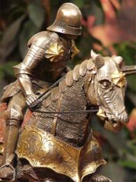 Rycerz na koniu w galopie