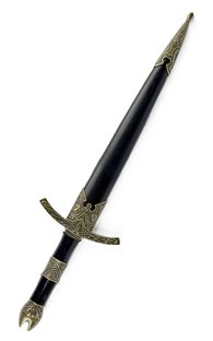 Sztylet Rycerski Z Pochwą Dekoracyjny Stalowy