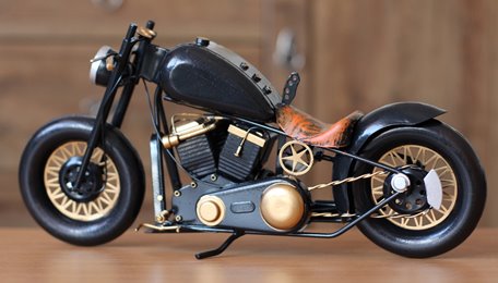 Duży Metalowy Model Motocykla Retro Harley Figurka