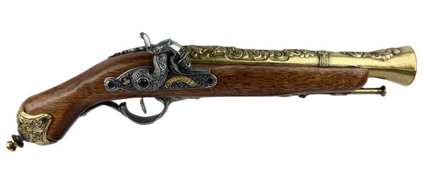 Pistolet Włoski Replika Na Stojaku Metal Drewno