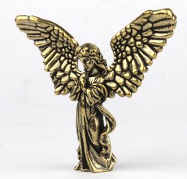 Mała figurka Anioł Aniołek mosiężny na Prezent