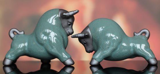 Byki dwa Ceramiczne Byczki na Prezent