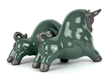 Byki dwa Ceramiczne Byczki na Prezent