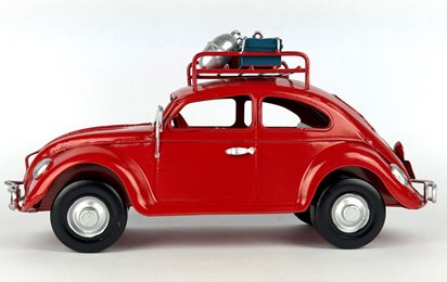 Metalowy model auto retro Garbus na Prezent RED