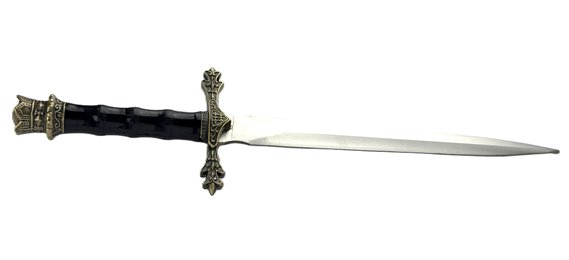 Sztylet Rycerski Z Pochwą Dekoracyjny Stalowy
