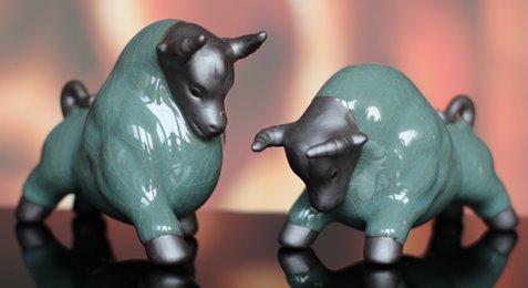 Byki dwa Ceramiczne Byczki na Prezent