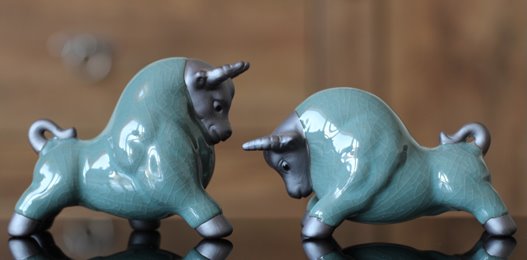 Byki dwa Ceramiczne Byczki na Prezent