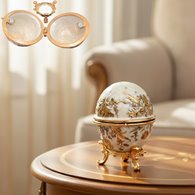 Szkatułka Jajo Jajko Faberge Metalowe Na Prezent