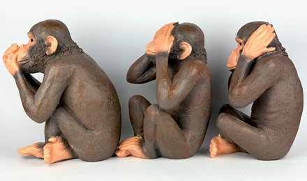 Duże Trzy mądre małpy małpki  idealne na prezent