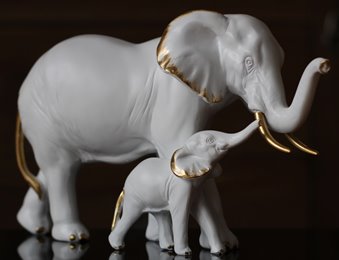 Słoń z małym słonikiem Słonik Prezent dla Matki