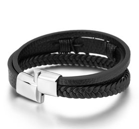Bransoletka Męska Skórzana Kotwica na Prezent