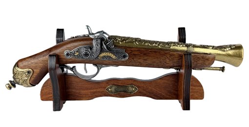 Pistolet Włoski Replika Na Stojaku Metal Drewno